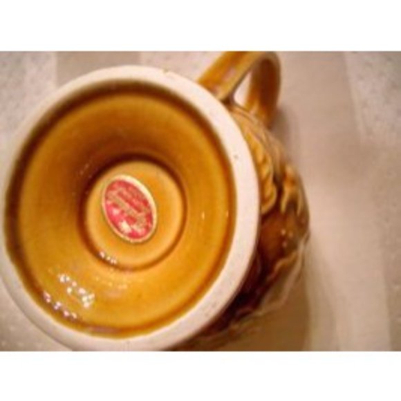 Royal Sealy Golden Brown Tropical Flowers Footed Coffee Mug Cup Collectible - Picture 4 of 5